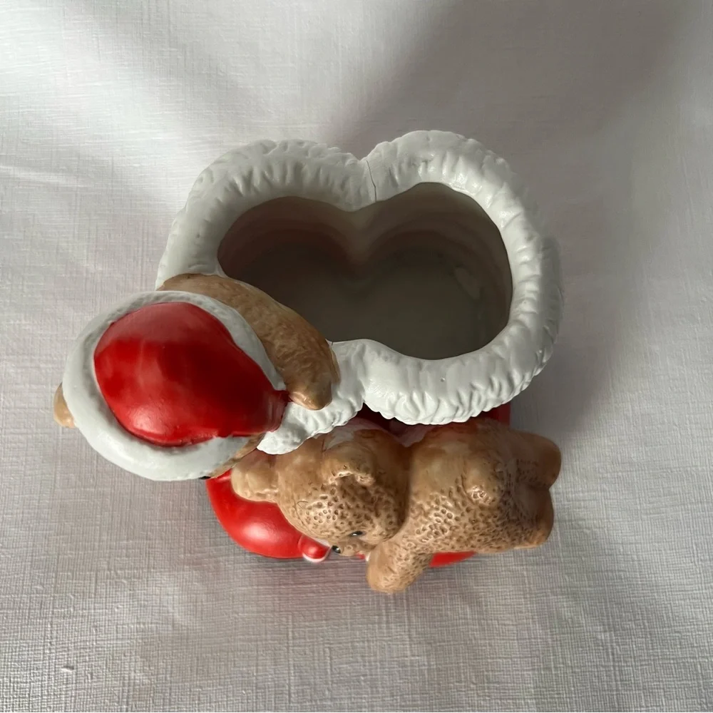Vintage 1988 House of Lloyd Christmas Teddy Bear Santa Boots Ceramic Fig…